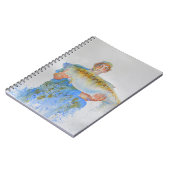 釣り人の水の色絵画の魚釣りギフト彼 ノートブック (左側)