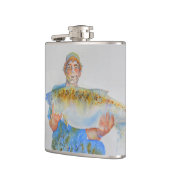 釣り人の水の色絵画の魚釣りギフト彼 フラスク (左)