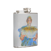 釣り人の水の色絵画の魚釣りギフト彼 フラスク (右)