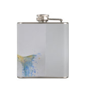 釣り人の水の色絵画の魚釣りギフト彼 フラスク (裏面)