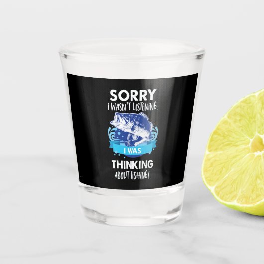 釣り人の漁師のスポーツのための低音の魚釣りの引用文 ショットグラス (正面)