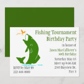 釣り人の誕生日パーティー招待状 招待状 (正面/裏面)