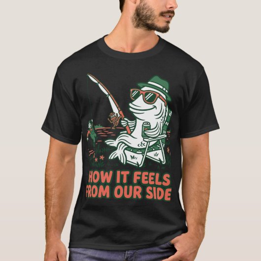 釣り人の逆襲 面白い魚 Tシャツ (正面)