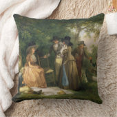 釣り人の食事(キャンバスの油) クッション (ブランケット)