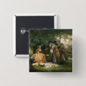 釣り人の食事(キャンバスの油) 缶バッジ (正面&裏面)