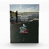 釣り人は​​​​​楽に進む。ハッピー魚釣り フォトブロック (正面)