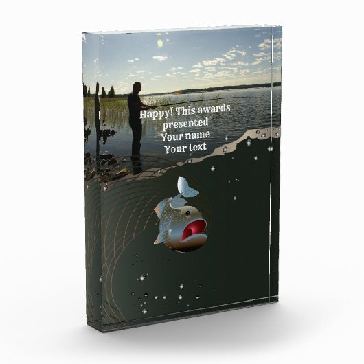 釣り人は​​​​​楽に進む。ハッピー魚釣り フォトブロック (左)