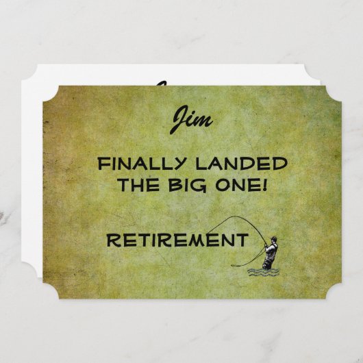 釣り人を飛ばせ、大きな船を着陸させた！退職 招待状 (正面/裏面)