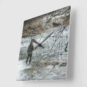 釣り人フライフィッシング川のスチールヘッドマス スクエア壁時計 (傾斜)