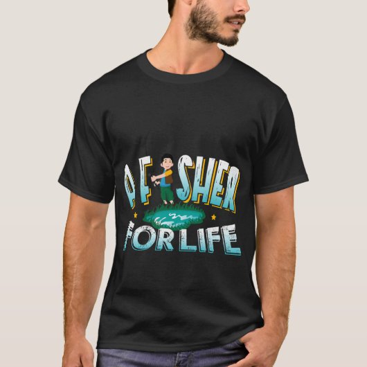 釣り人ライフデザイン ユニークな釣りギフトのアイデア Tシャツ (正面)