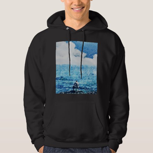 釣り人絵画の パーカ (正面)