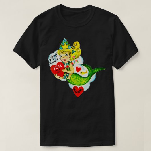 釣り人魚バレンタイン Tシャツ (デザイン正面)