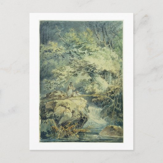 釣り人1794年(w/c紙のグラファイトに) ポストカード (正面)