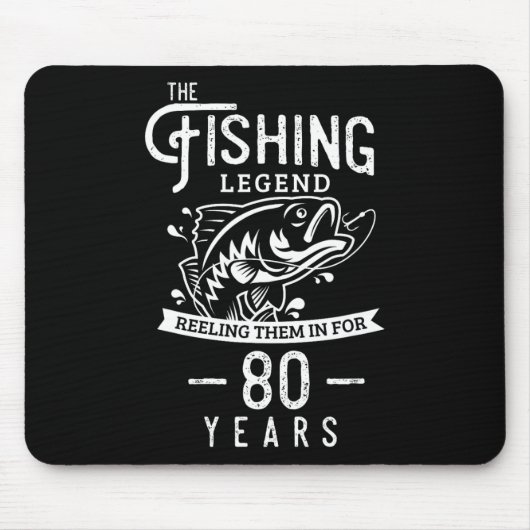 釣り伝説80歳の誕生日プレゼント 魚用 マウスパッド (正面)
