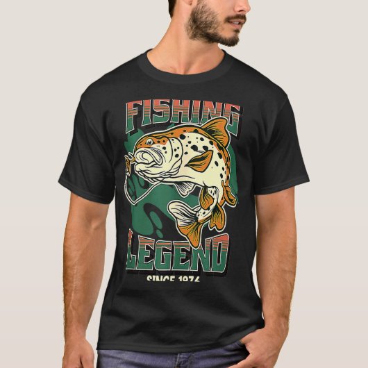 釣り伝説 トラウト バス フィッシャーマン 1976年から Tシャツ (正面)