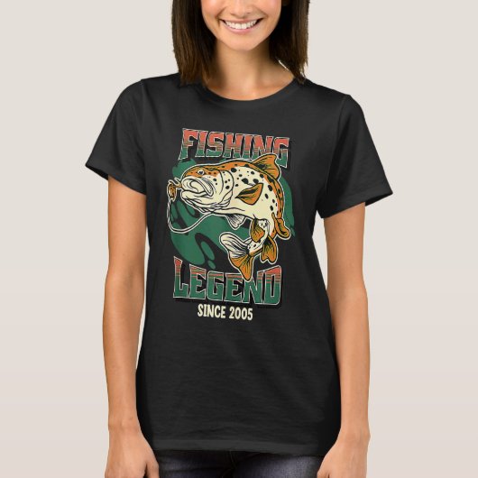 釣り伝説 トラウト バス フィッシャーマン 2005年以来 Tシャツ (正面)
