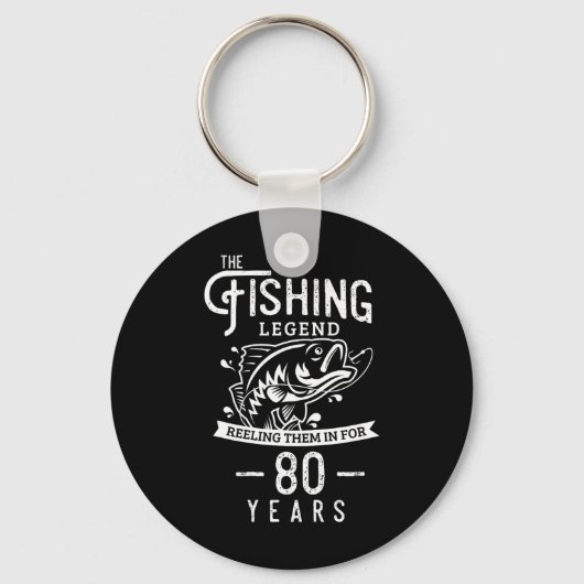 釣り伝説 80歳 誕生日 プレゼント 魚 キーホルダー (正面)
