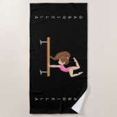 釣り合い梁のパーソナライズな体操 ビーチタオル (正面)