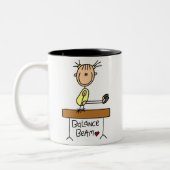 釣り合い梁のマグの棒の姿の体育専門家 ツートーンマグカップ (左)