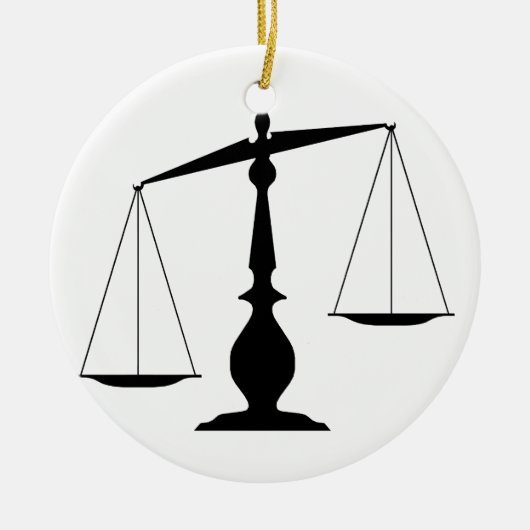 釣り合ったスケール セラミックオーナメント (正面)