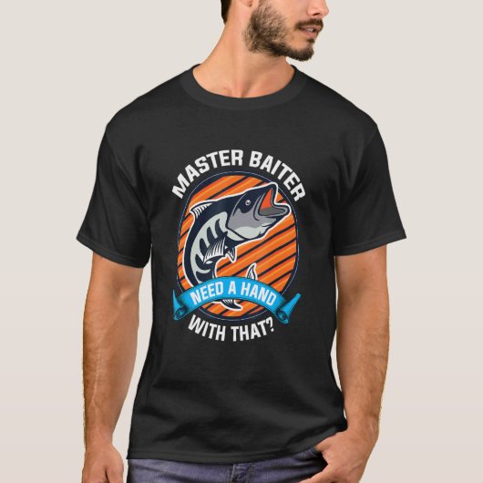 釣り名人+エサ付け+手伝って Tシャツ (正面)