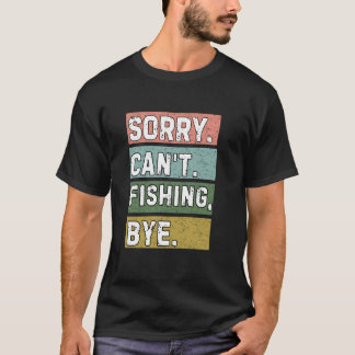 釣り好きさんへ、残念ながら釣りはお休みね、面白いレトロデザイン Tシャツ