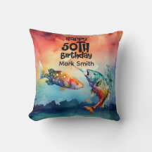 釣り好きさん50歳の誕生日 魚 水彩画