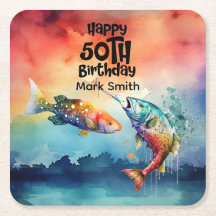 釣り好きさん 50歳の誕生日 魚 水彩画