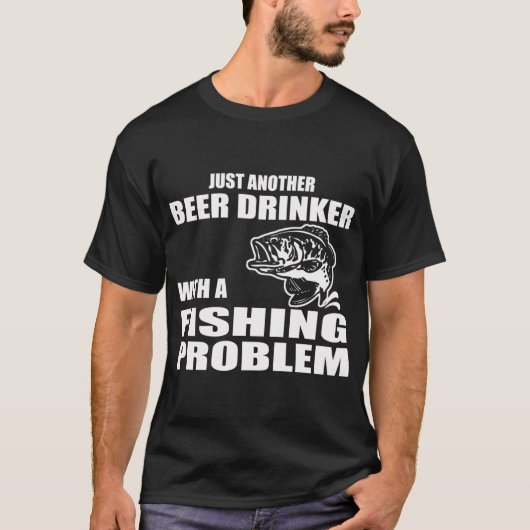 釣り好きだけどビール好きすぎて釣りにならない Tシャツ (正面)