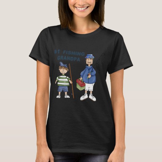 釣り好きなおじいちゃんNo1 Tシャツ (正面)