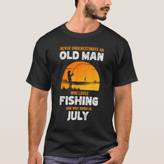 釣り好きなお爺さんをナシにしちゃダメ 誕生日は Tシャツ (正面)