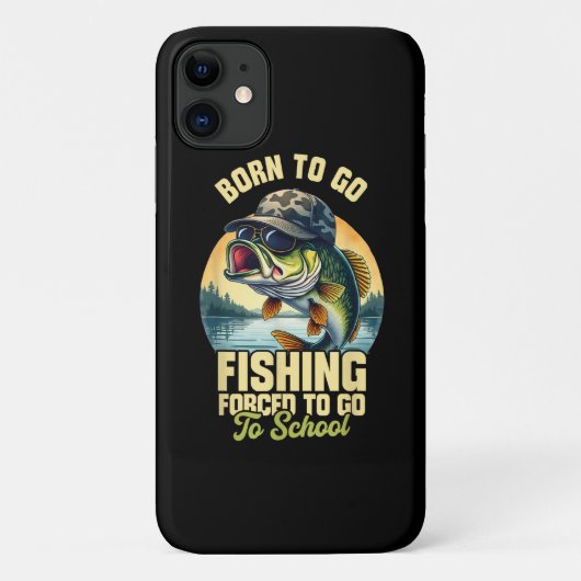 釣り好きなのに学校に行かされる面白いデザイン Case-Mate iPhoneケース (裏面)