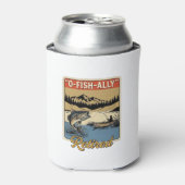 釣り好きなパパの古着風デザインTシャツ_1 缶クーラー (缶正面)