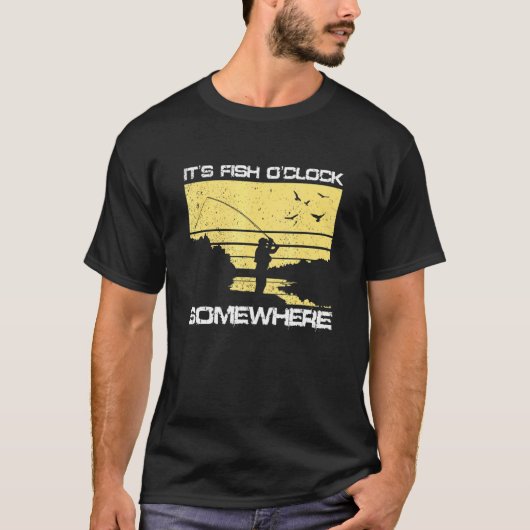 釣り好きなパパ フィッシュオクロック Tシャツ (正面)