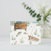 釣り好きな人の誕生日プレゼント ポストカード (スタンド正面)