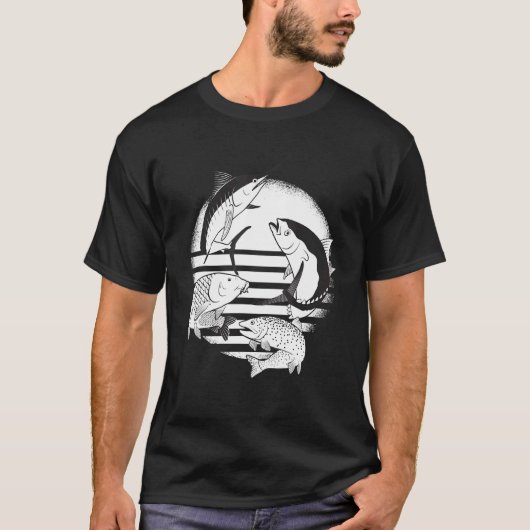 釣り好きな男性のためのフィッシングギフト お父さんへ Tシャツ (正面)