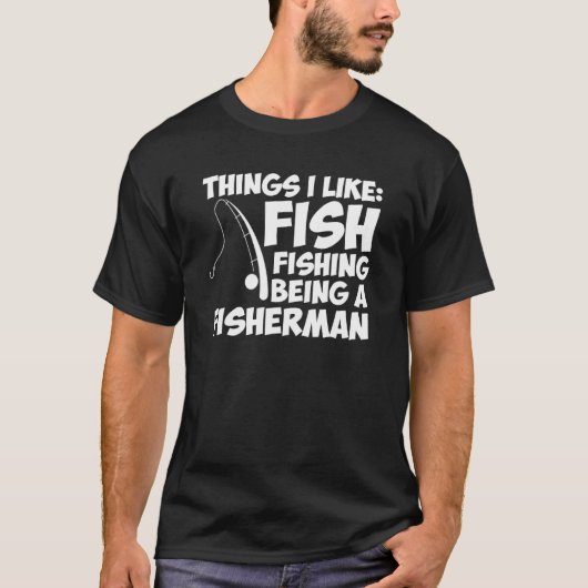 釣り好きな釣り人 フィッシャーマン おもしろTシャツ Tシャツ (正面)