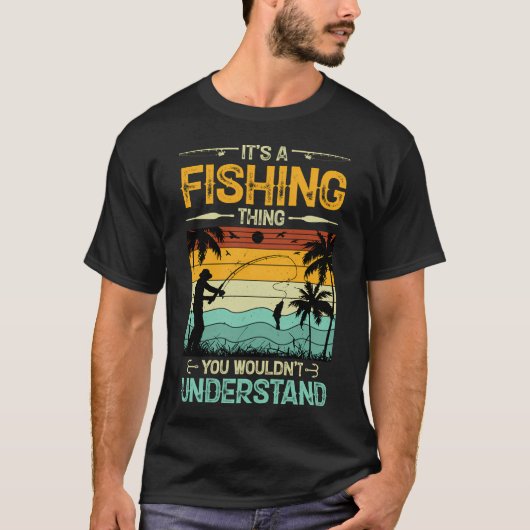 釣り好きにはわかるけど釣りしない人にはわからない Tシャツ (正面)