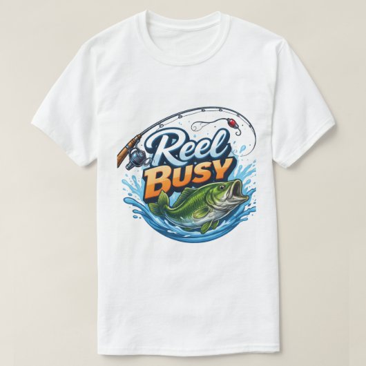 釣り好きのためのシャツ REEL BUSY Tシャツ (デザイン正面)