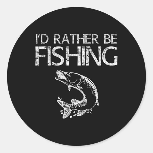 釣り好きのためのフィッシングTシャツ ラウンドシール (正面)