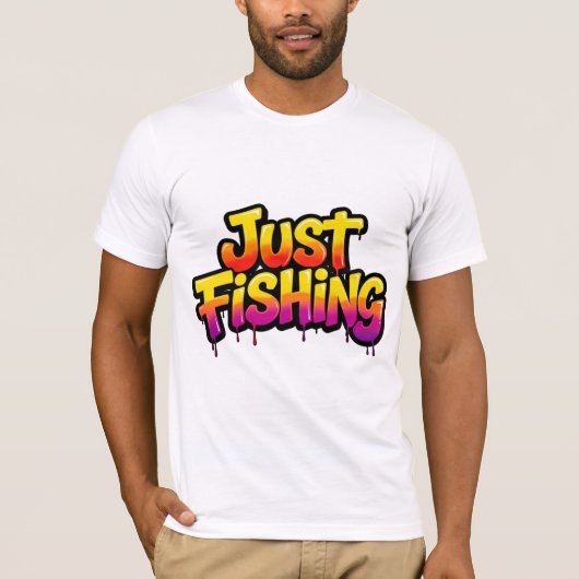 釣り好きのためのレインボードリップ ユーモアギフト Tシャツ (正面)