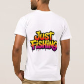 釣り好きのためのレインボードリップ ユーモアギフト Tシャツ (裏面)