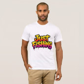 釣り好きのためのレインボードリップ ユーモアギフト Tシャツ (正面フル)