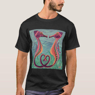 釣り好きのための抽象的なカラフルなトラウトの列 Tシャツ