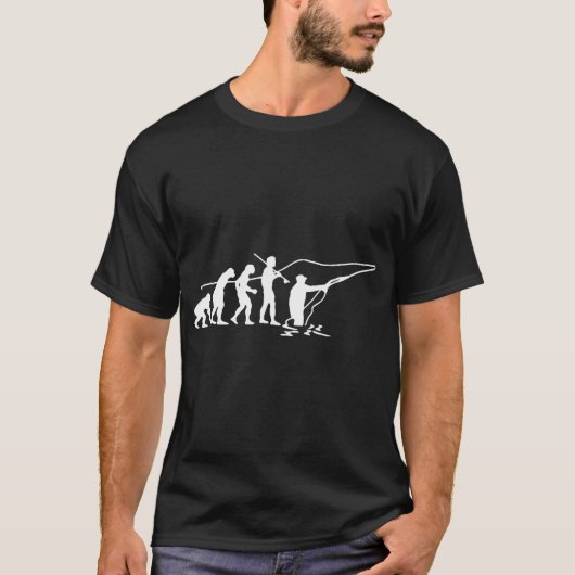 釣り好きのための楽しい釣りの進化 釣りが好きで生まれた Tシャツ (正面)