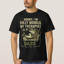 釣り好きのための面白い一言「セラピストはバスです」ギフト Tシャツ