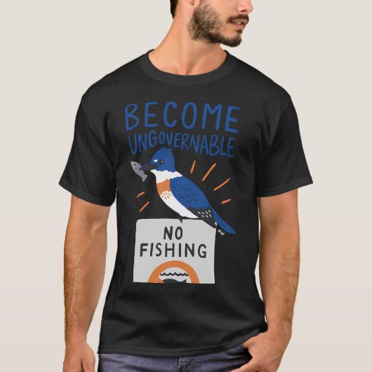 釣り好きのための面白デザイン "釣りでハートを射止めた" Tシャツ (正面)