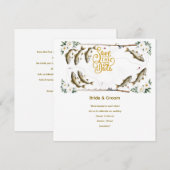 釣り好きのための魚の結婚式テーマ セーブザデート (正面/裏面)