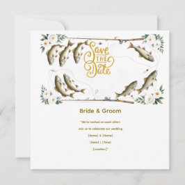 釣り好きのための魚ウェディングテーマ セーブザデート