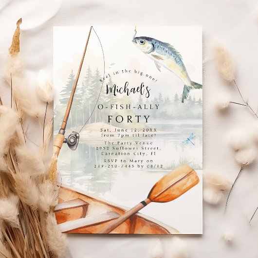 釣り好きのための40歳の誕生日パーティー 招待状